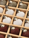 Velvet Holiday Baubles - Burgundy/White/Dark Green
