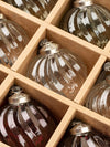 Twisted Holiday Baubles - Burgundy/Clear/Dark Green