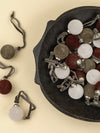 Velvet Holiday Baubles - Burgundy/White/Dark Green