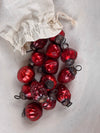 Embossed Mercury Glass Ornaments - Red