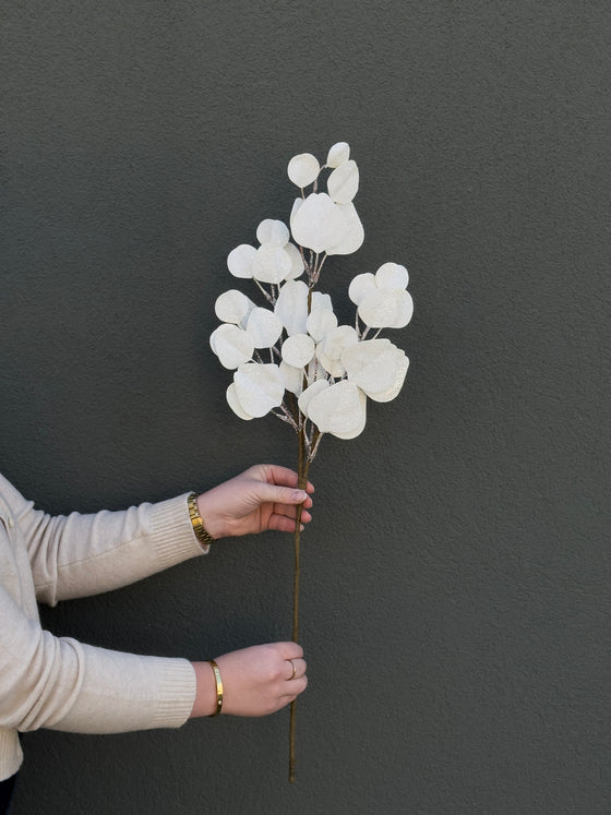 30" White Eucalyptus Spray