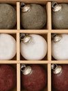 Velvet Holiday Baubles - Burgundy/White/Dark Green
