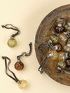 Twisted Holiday Baubles - Olive/Pale Gold/Brown