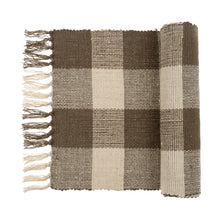 Gingham Table Runner - Greige