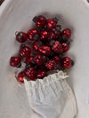 Embossed Mercury Glass Ornaments - Red