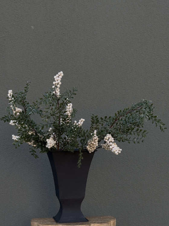 32" White & Green Berry Branch