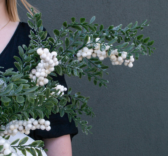 White & Green Berry Branch