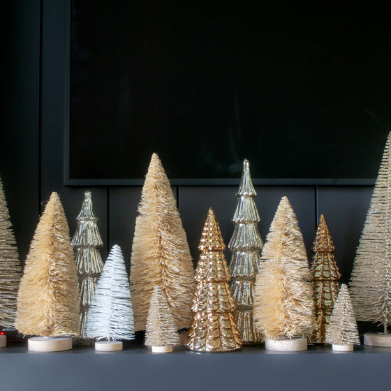 Mini Gold Bottle Brush Tree