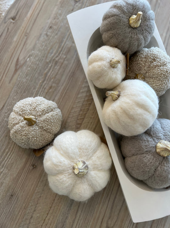 Felt Pumpkin - Grey