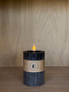 LED Pillar Candles Black S/2