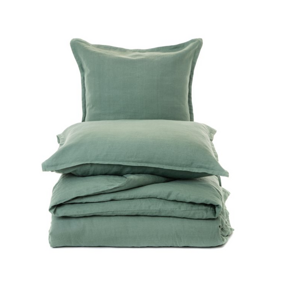 100% Organic Cotton Duvet Cover Set - Sage Green