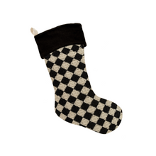  Check Weave Stocking - Black