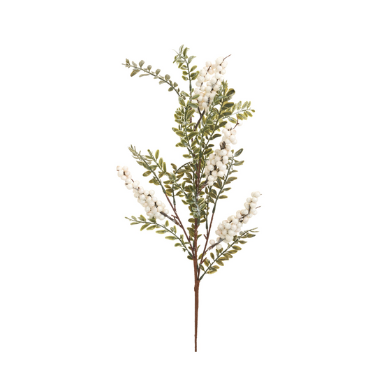 White & Green Berry Branch