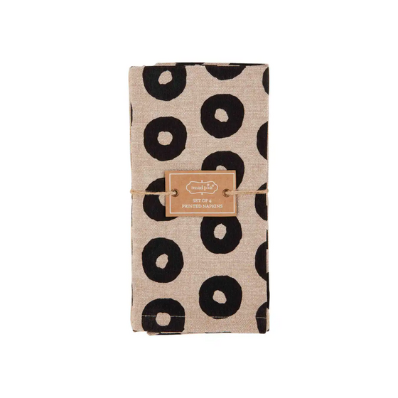 Black Circle Napkins - Set of Four