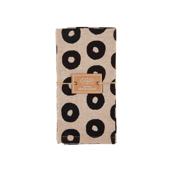 Set of 4 Black Circle Napkins