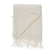  Kantha-Stitch Throw Blanket - White