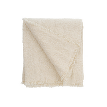  Fringed Boucle Throw Blanket - Off White