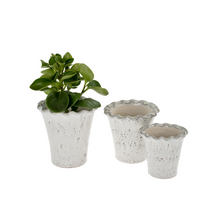  Vintage Pie Crust Planter - White