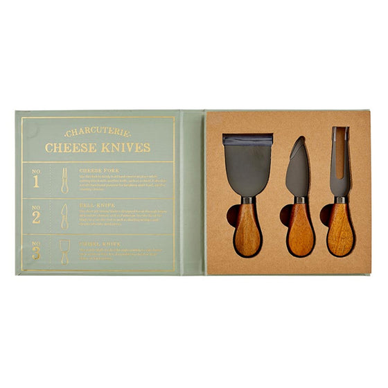 Acacia Cheese Knives Box