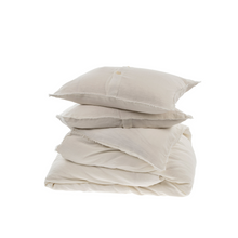  Lina Linen King Duvet Cover Set - Ivory