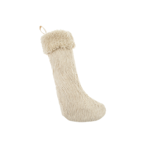 Snowhaven Embroidered Stocking - Cream