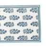 Block Print Table Runner - White/Blue