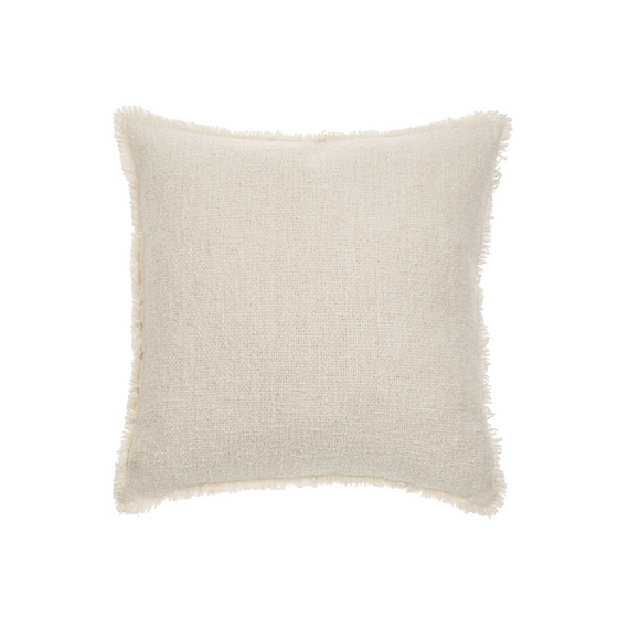 Fringe Boucle Pillow - Off White