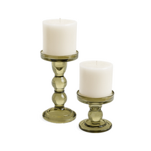 Green Glass Candle Holder