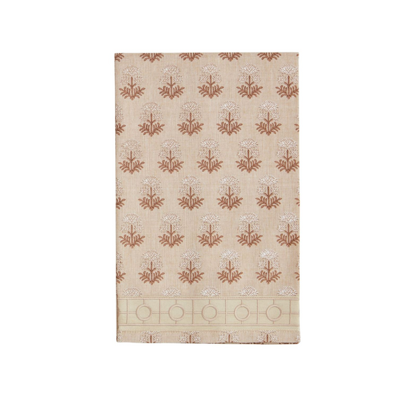 Embroidered Hem Dishtowel - Taupe/Chambray Assorted