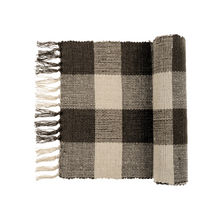  Gingham Table Runner - Charcoal