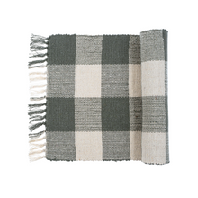  Gingham Table Runner - Fog