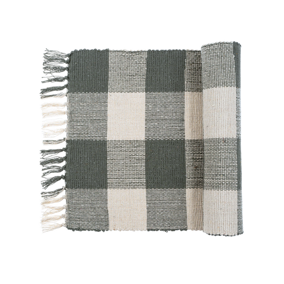 Gingham Table Runner - Fog