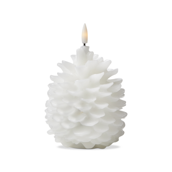 Pinecone LED Candle - White
