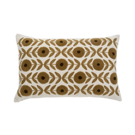 Blossom Embroidered Pillow 16x24