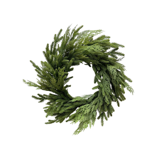 22" Fresh Touch Spruce & Cedar Wreath