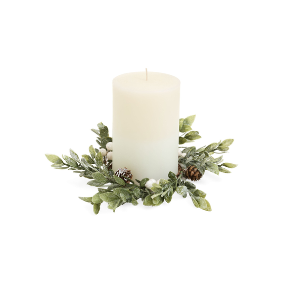 White Berry & Pinecone Candle Ring