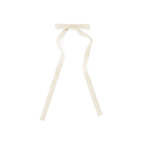 Velvet Bow Tree Clip - Cream