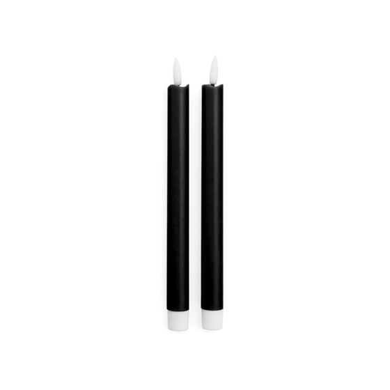 10" LED Tapered Candle S/2 - Black