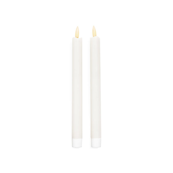 10" LED Tapered Candle S/2 - White