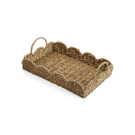 Seagrass Scalloped Tray