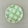 Grid Pattern Stoneware Plate - Green