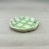 Grid Pattern Stoneware Plate - Green