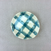 Grid Pattern Stoneware Plate - Blue