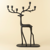 Nordic Stag Candle Holder - Black