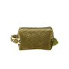 Rosette Velvet Vanity Pouch, Medium - Green