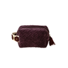 Rosette Velvet Vanity Pouch, Small - Sangria