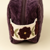 Rosette Velvet Vanity Pouch, Small - Sangria