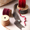 Narrow Velvet Ribbon on Spool - Sangria