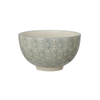 Floral Patterned Stoneware Bowl - Pale Blue