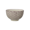 Floral Patterned Stoneware Bowl - Mauve